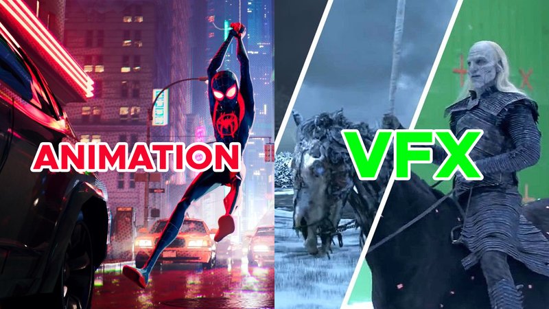 Image showing difference between animation and vfx in single frame
